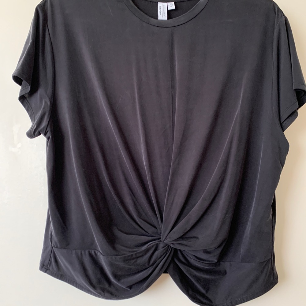 & Other Stories Dark Gray Cupro Twist Knot Shirt